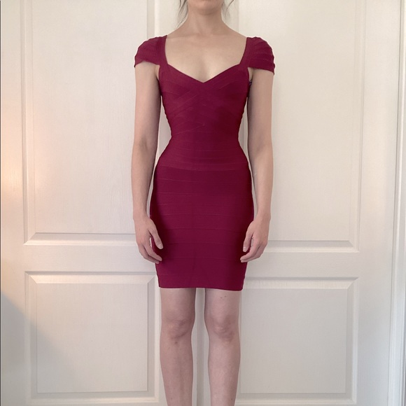 Herve Leger Dresses & Skirts - Herve Leger Contour Bandage Dress Lipstick Red Size XXS
